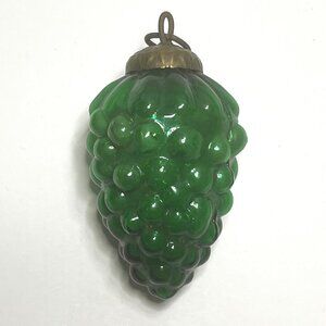 Vintage Kugal Mercury Glass Grape Cluster Pinecone Green Christmas Ornament